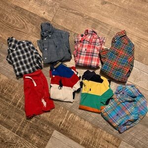 Polo Ralph Lauren boys Size 5  lot (10) 3 Short Sleeve , 1 Short, 6 Long Sleeve